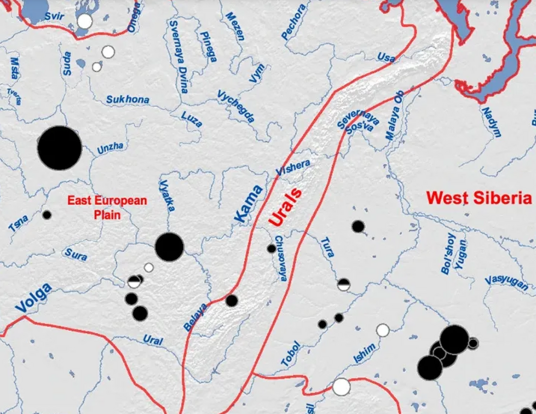Map of sites that are sources of samples used in the study.