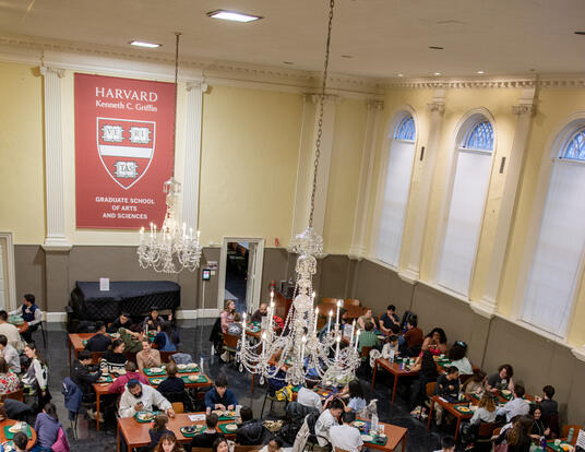 student leaders dining in the Commons