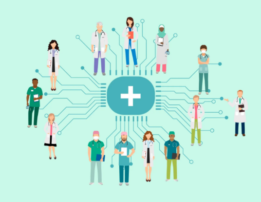 Montage illustration of medical professionals