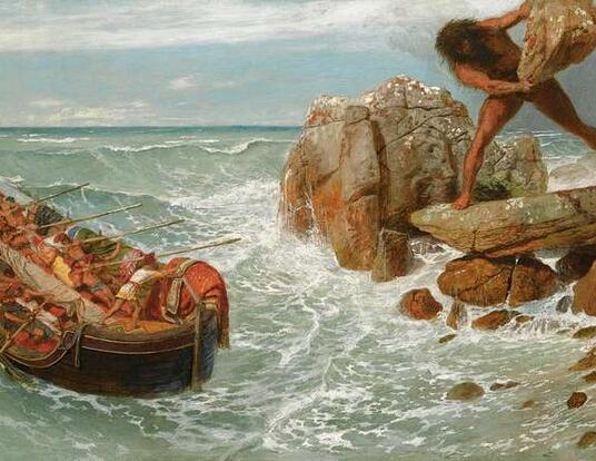 Arnold Bocklin's painting "Odysseus and Polyphemus" (1896) via Creative Commons