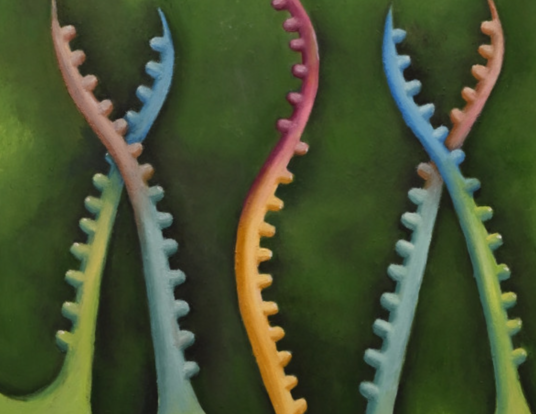 A watercolor painting depicts chimeric mRNAs.