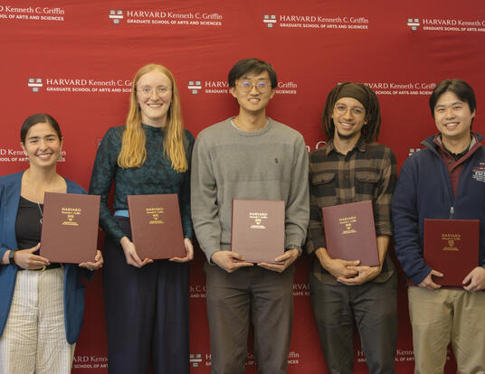 five bok award winners holding their certificates