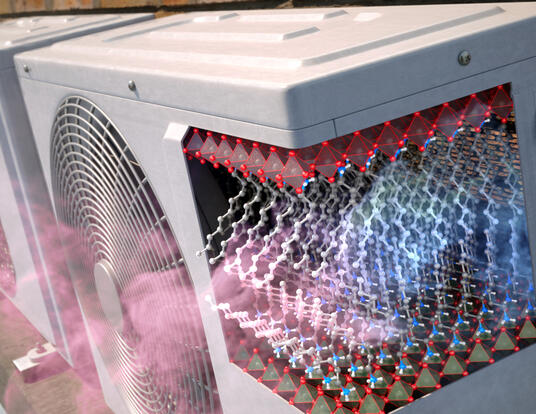 An air conditioner that uses a solid refrigerant might look like this conceptual illustration