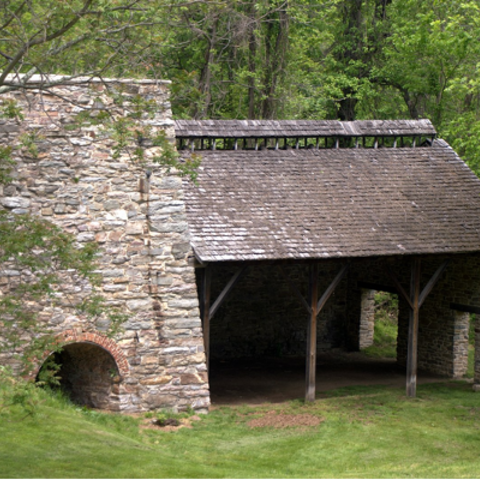 Site of Catoctin Furnace in Cunningham Falls State Park, Maryland.