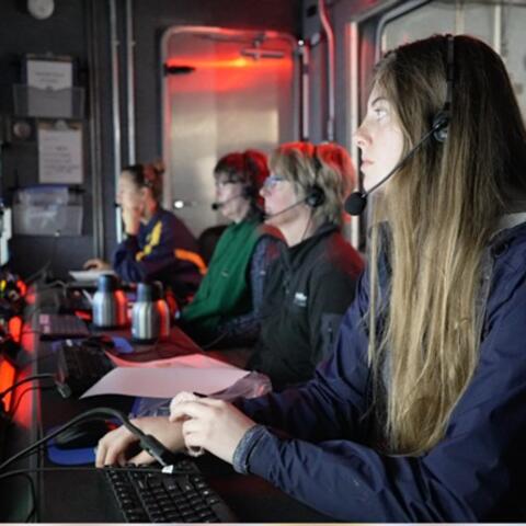 Brooke Travis on board the research vessel EV Nautilus