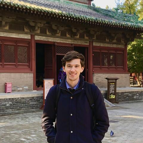 Cerny outside of Longxing Temple in Shijiazhuang, China. 