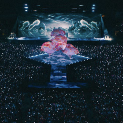 aerial view of Taylor Swift's Eras Tour stage