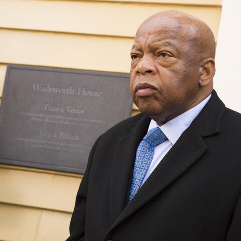 John Lewis outside of Wadsworth House