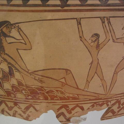 Ancient Image of Odysseus Blinding the Kyklopes Polyphemus