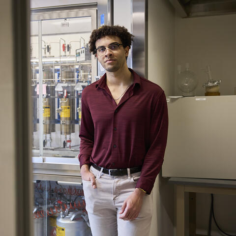 Brandon Campbell in his lab