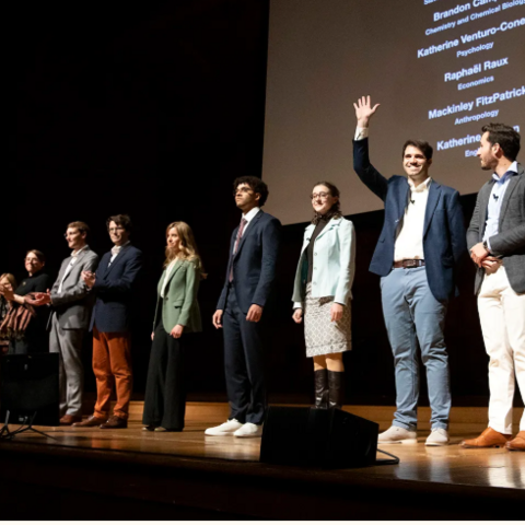 Harvard Horizons Scholars onstage at Sanders Theater