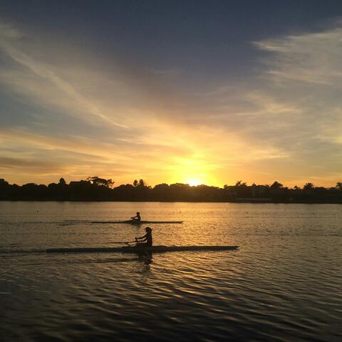 sunset over water