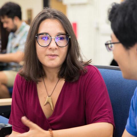 students talking to eachother