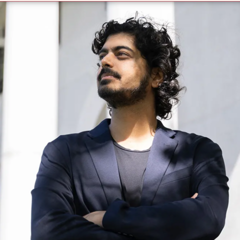 Sahil Chinoy in Harvard Yard