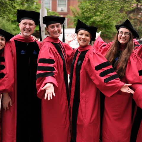 PhD students celebrate their yearslong goals during Commencement.