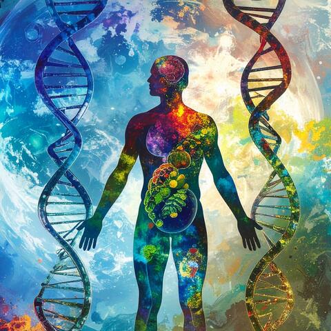 Abstract concept of human metabolism and obesity, a semi-transparent human body