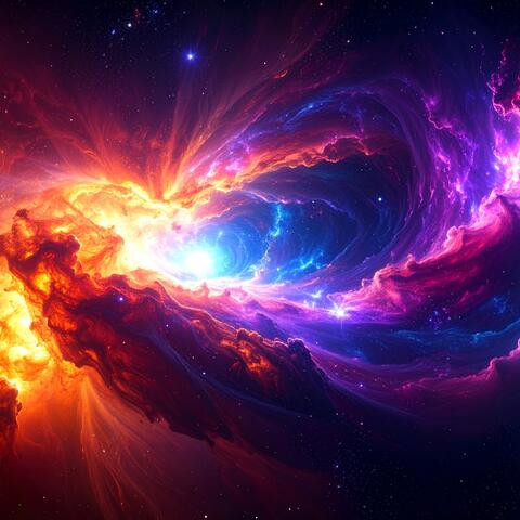 Photo representation of colliding, exploding stars