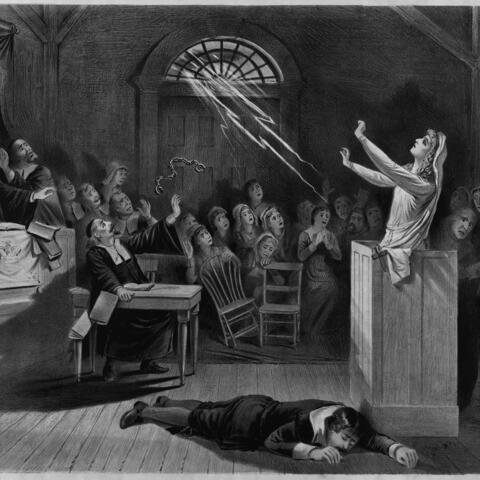 black and white depiction of the Salem Witch Trials