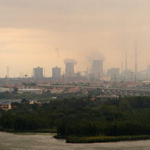 East lake and steel mill, Wuhan, China