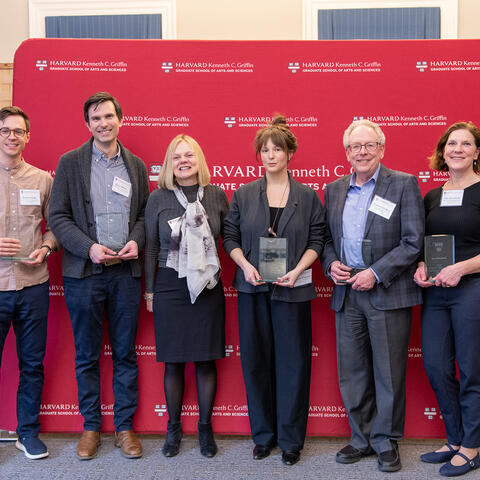 Winners in front of GSAS backdrop