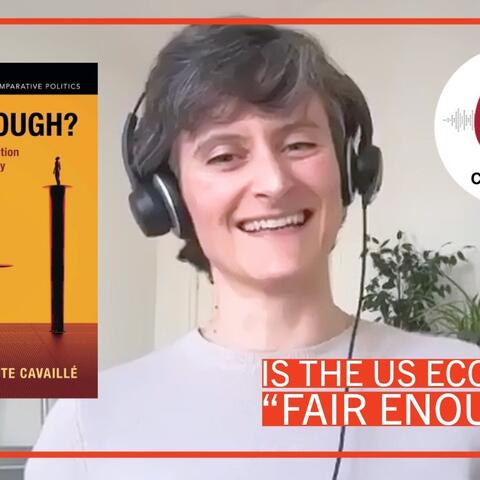 Title frame from YouTube video with photo of Cavaille and cover shot of her book, Fair Enough