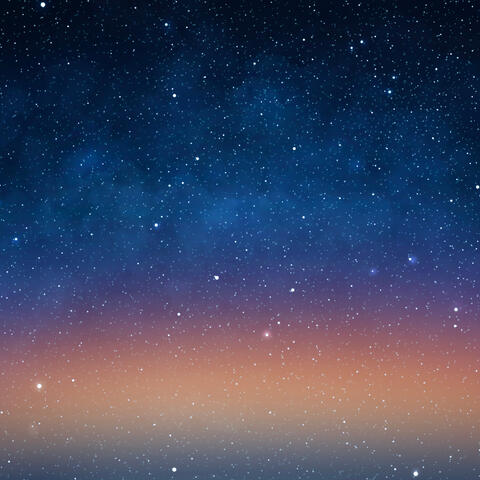 picture of a night sky filled with stars and orange tinted