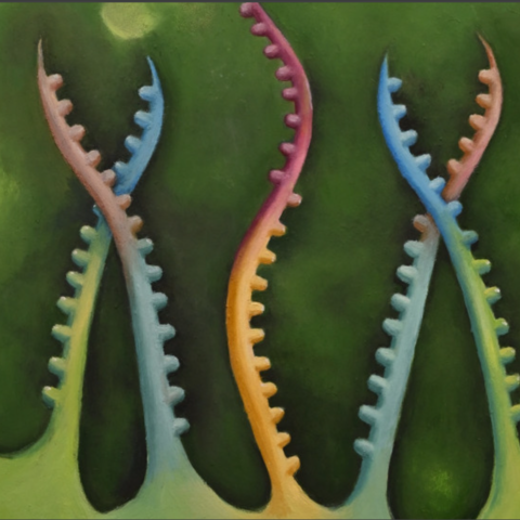 A watercolor painting depicts chimeric mRNAs.