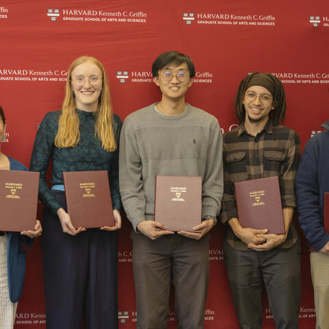 five bok award winners holding their certificates