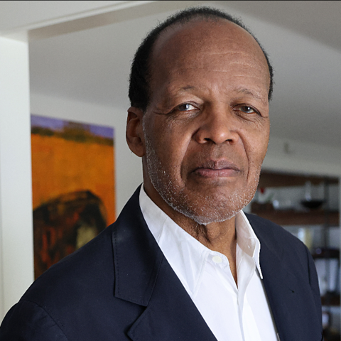 Lee Pelton photographed at his home on Oct. 9. 
