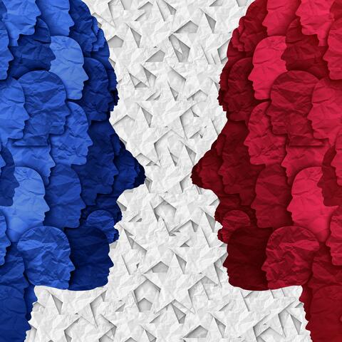 Divided American political groups and United States culture war between conservative society and liberal ideas as an election debate or US voter divisions.