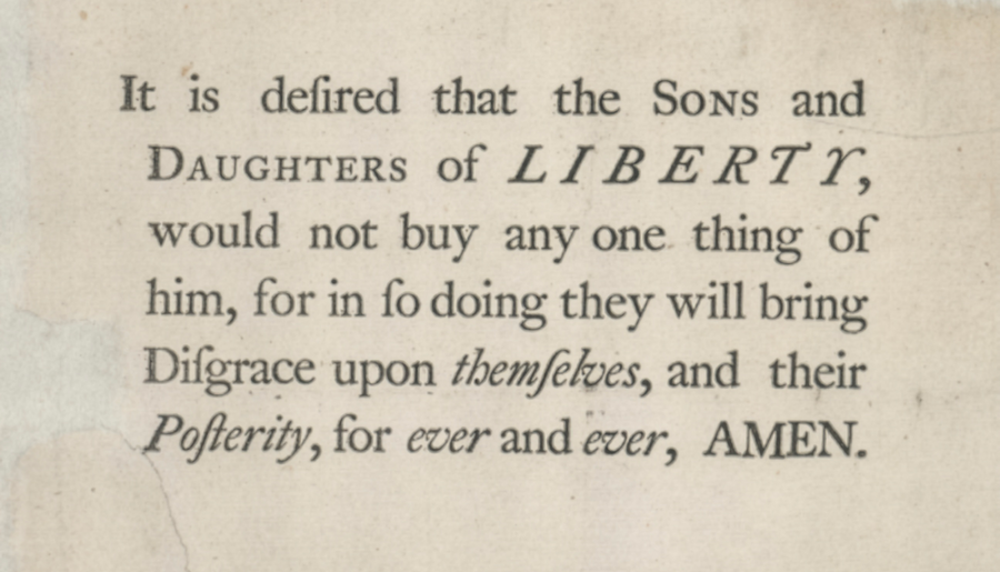 newspaper clipping of Daughters of Liberty wishes