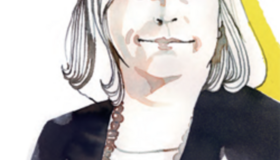 Pen and ink illustration of Catherine Lord.