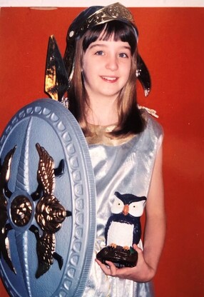 Young Susannah Wright as the Greek Goddess Athena
