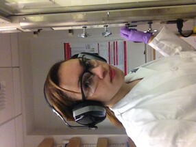 Kimberly Lovie Murdaugh characterizing nanoparticles at the Harvard School of Public Health, 2012.