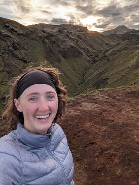 PhD student Kara Hartig at Iceland's Mýrdalsjökull glacier