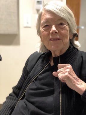 Photo of Jane Mansbridge in studio smiling