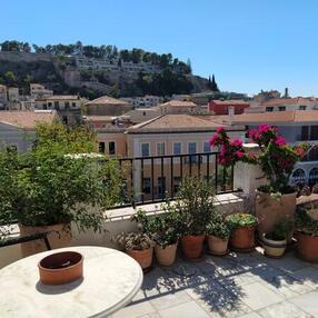 View from the roof of Harvard's Center for Hellenic Studies in Nafplio Greece 