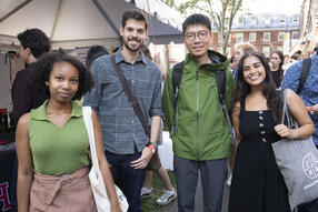 Four students at Orientation