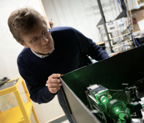  Professor of Physics Mikhail Lukin in his lab space