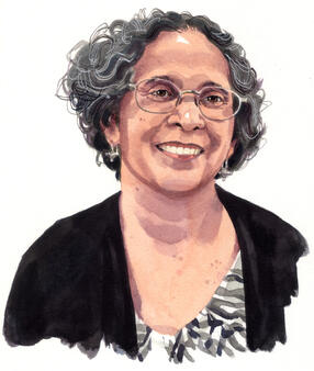 Watercolor illustration of Anjana Rao
