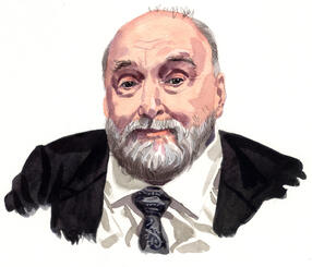 Watercolor illustration of Frank Bidart