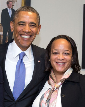 Bridget Long with President Barack Obama