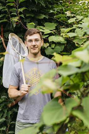 Man with bee net