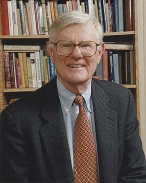 Gordon Wood in front of bookcase