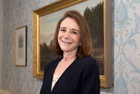 Centennial medalist Sherry Turkle inside the Faculty Club.