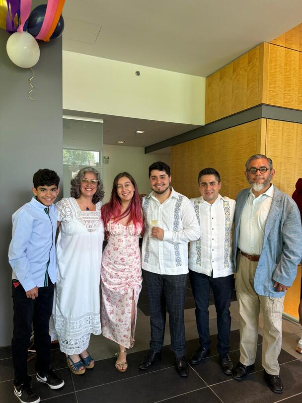 Rodrigo and his family commemorating his successful PhD thesis defense.