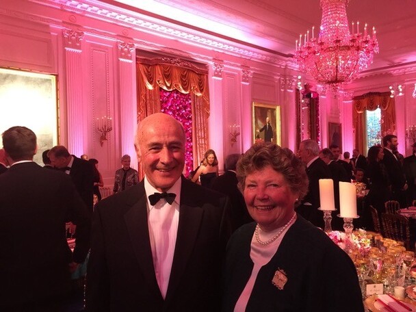With Wife Molly at White House State Dinner for Japanese PM Shinzo Abe 2015